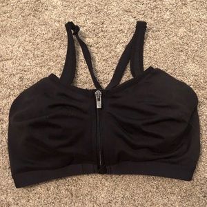Victoria Secret Front-Zip Sports Bra, Black